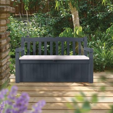 Coffre - banc de jardin résine Bogota 265L Gris anthracite