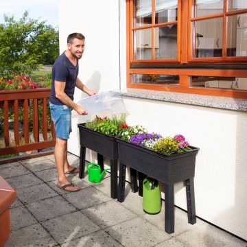 Carré potager Urban sur pieds avec mini-serre