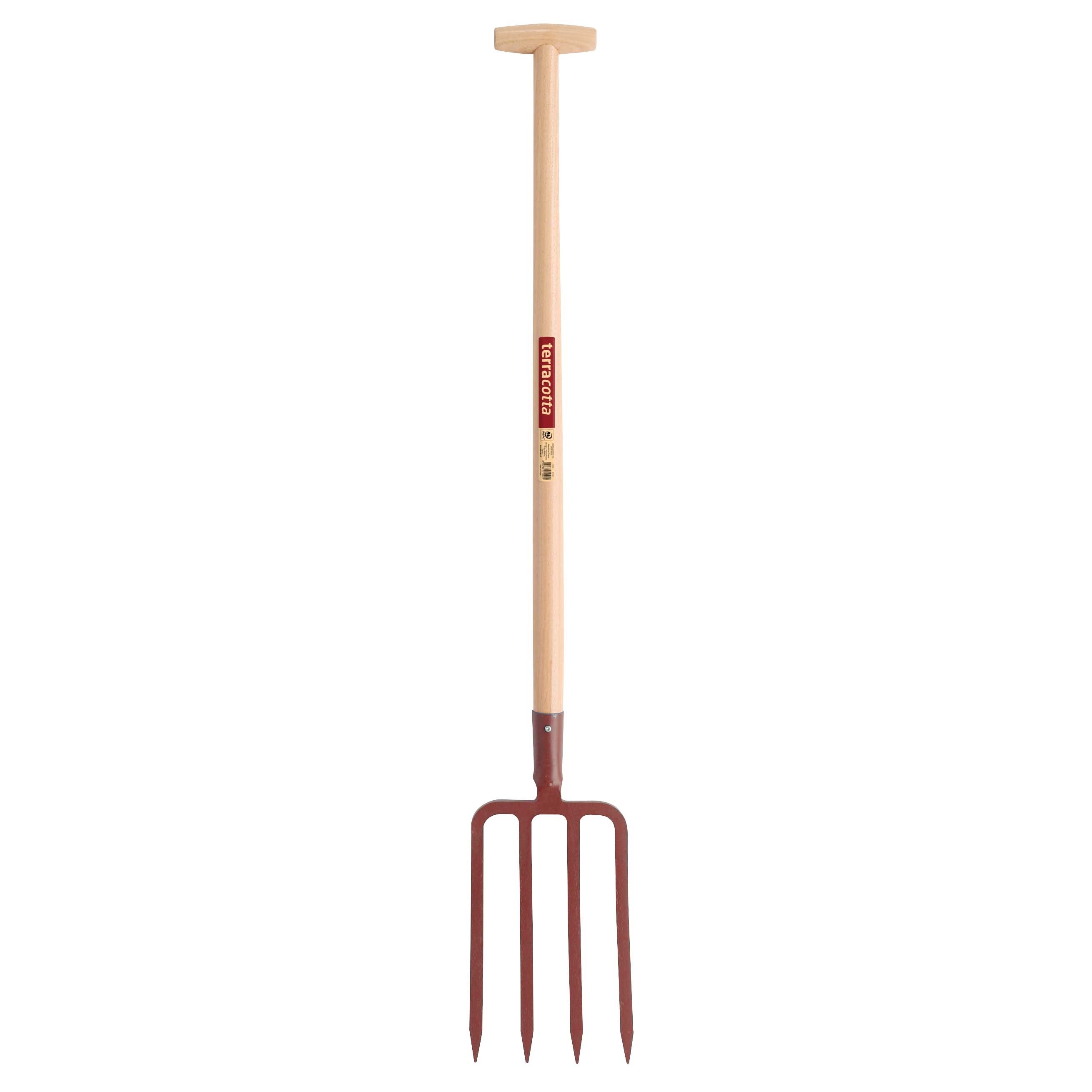 Fourche à bêcher Terracotta à manche bois béquille - Leborgne main product photo