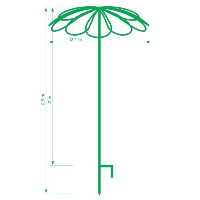 Tuteur parapluie 9 pétales pour rosier pleureur
