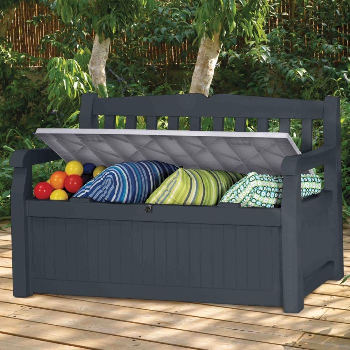Coffre - banc de jardin résine Bogota 265L Gris anthracite