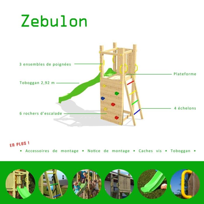 Aire de jeu escalade en bois ZEBULON ®