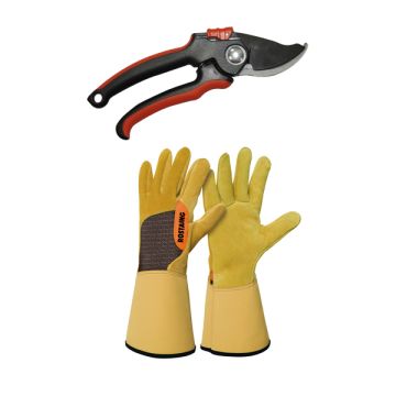 Lot Gants Roncier + Sécateur Professionnel T8